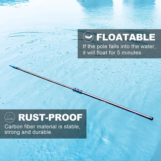 Carbon Fiber Telescoping Boat Hook, Boat Hooks for Docking with Telescoping Extension Pole, Lightweight and Sturdy Push Pole with 3/4" Thread Boating Accessories 3.5-12FT