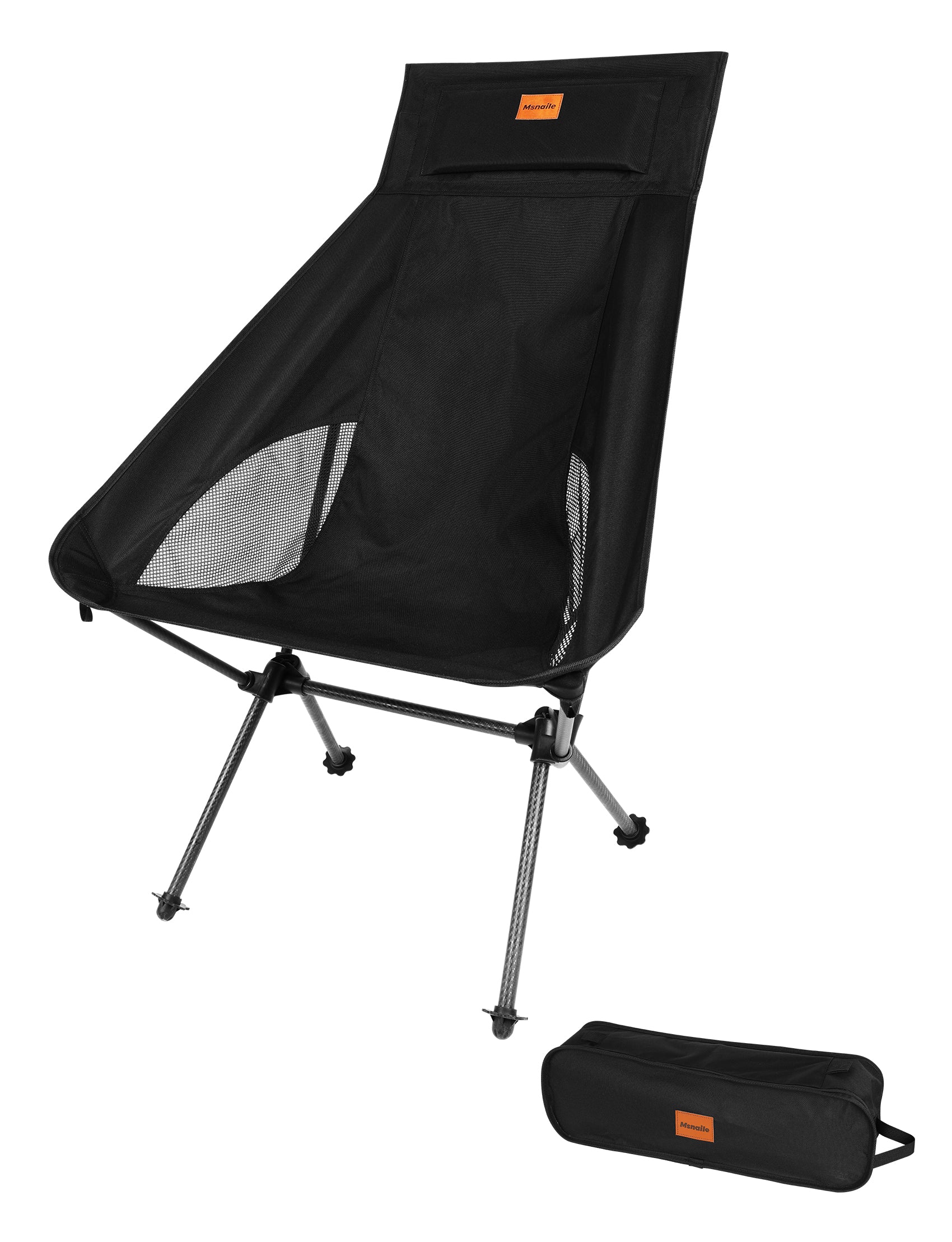 Msnaile Premium Carbon Fiber High-Back Camping Chair – 2.7lbs Ultralig
