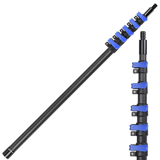Carbon Fiber Extension Pole 4.7-24FT Telescoping Paint Roller Extendable Pole Lightweight Sturdy Extension Poles with Universal Threaded Head Multi-Use Pole