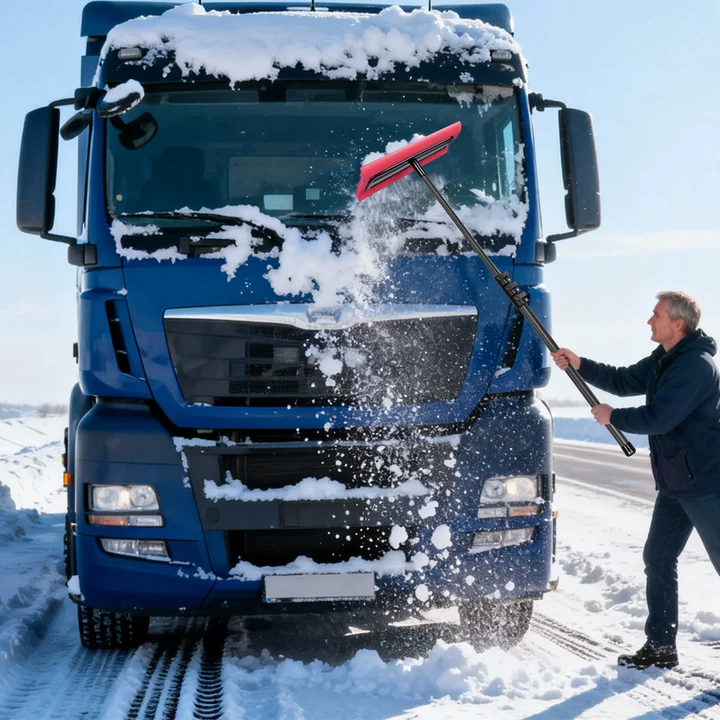 Msnaile Scratch-Free Carbon Fiber Car Snow Brush & Ice Scraper | 4-24FT Pole. Perfect for SUV/Truck/Car/Van Windshields, Windows, and Roofs