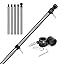 Msnaile 6FT 3K Carbon Fiber Flag Pole - Tangle Free Black Rust/Wind Resistant (No Bracket)