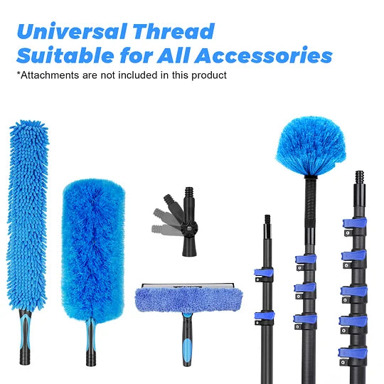 Carbon Fiber Extension Pole 4.7-24FT Telescoping Paint Roller Extendable Pole Lightweight Sturdy Extension Poles with Universal Threaded Head Multi-Use Pole