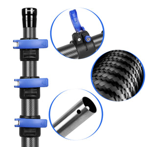 Carbon Fiber 16FT Adjustable Telescopic Pool Pole with Quick-Release Lock - Compatible with Skimmer Nets, Brushes & Vacuums