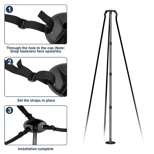Carbon Fiber Boat Cover Support Poles - Adjustable Height 22.4"-66", Stable Iron Base - Pontoon Boat Cover System (2 Pack)