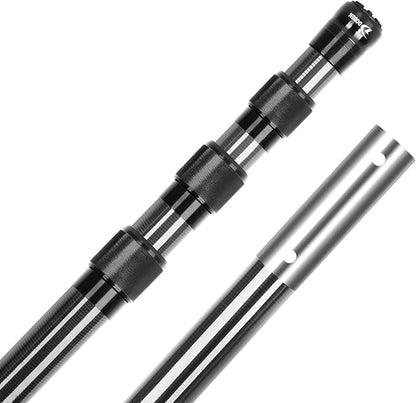 Carbon Fiber Pool Pole, Professional Ultralight Pool Poles 3.7/4.6 to 12/15 FT, Telescoping Lightweight Pool Cleaning Pole, Brush