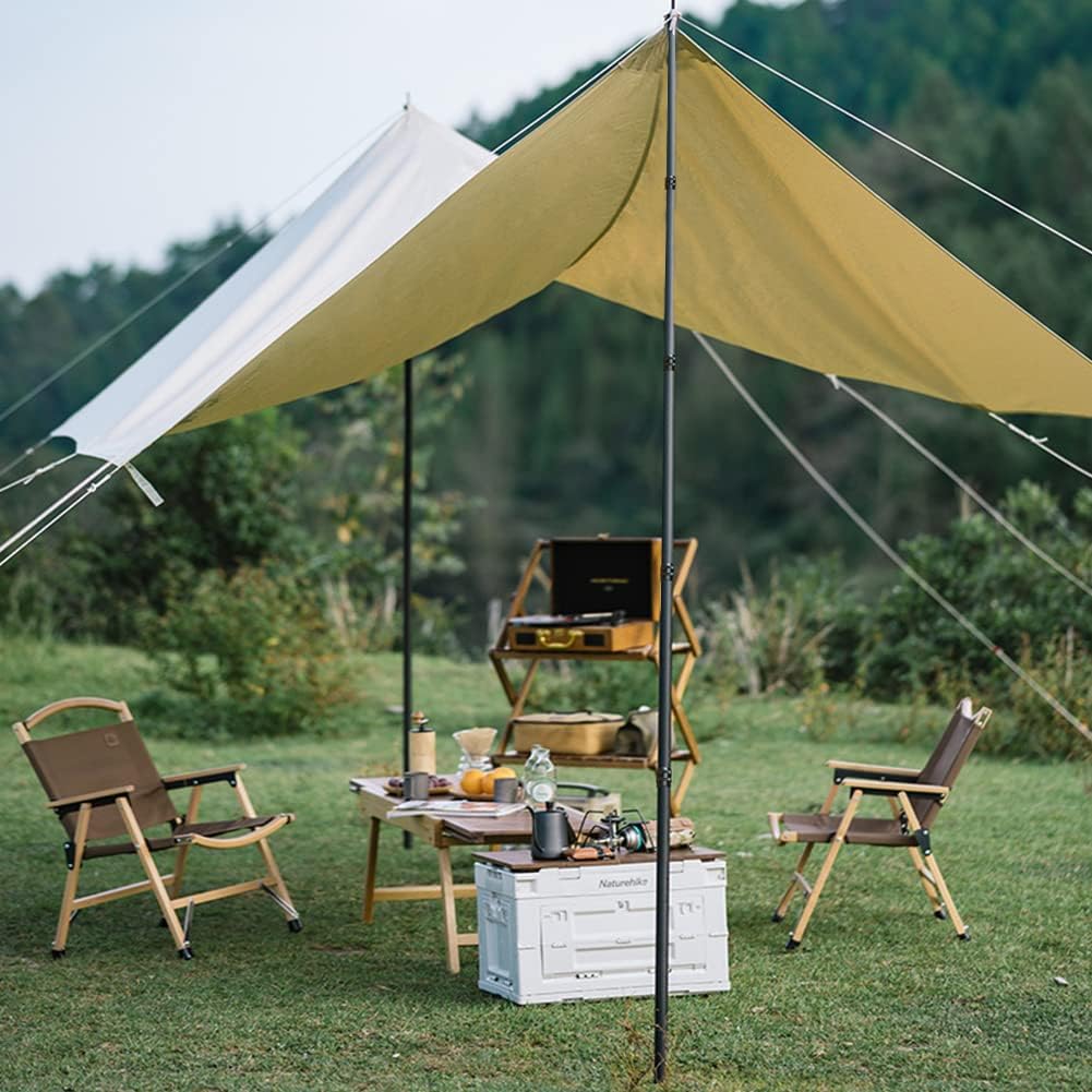 Msnaile Telescopic Tarp Poles, Canopy Adjustable Carbon Fiber Poles Set of 2, Portable & Lightweight Tent Tarps for Awning, Camping, Hiking 118"