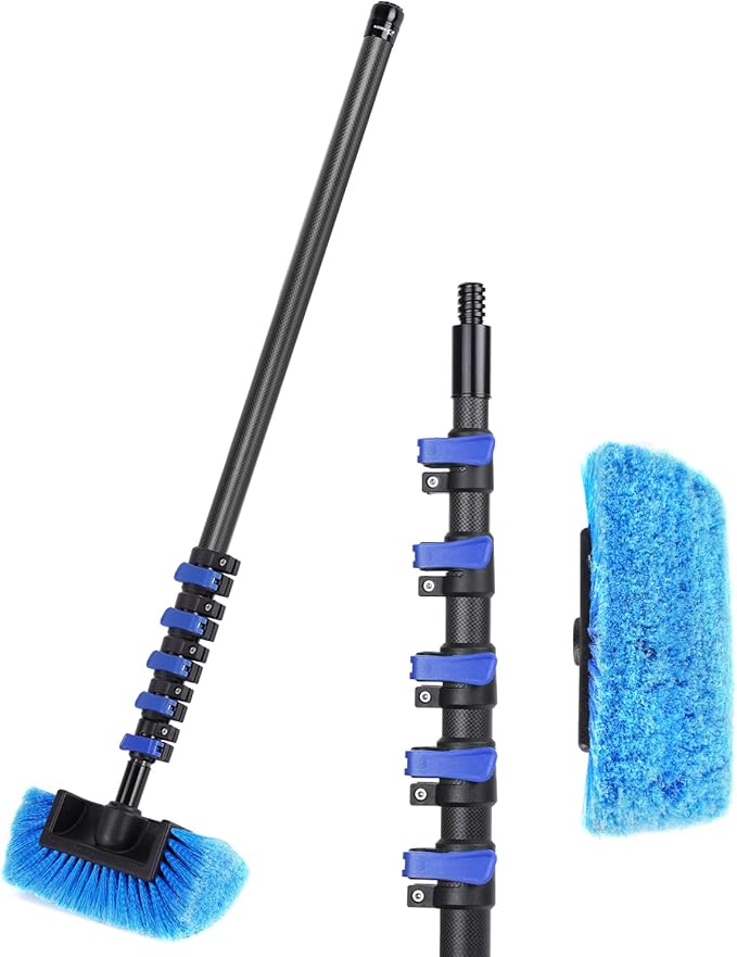 Msnaile 4.7-24FT Carbon Fiber Car Wash Brush Kit - Ultra Soft Bristle