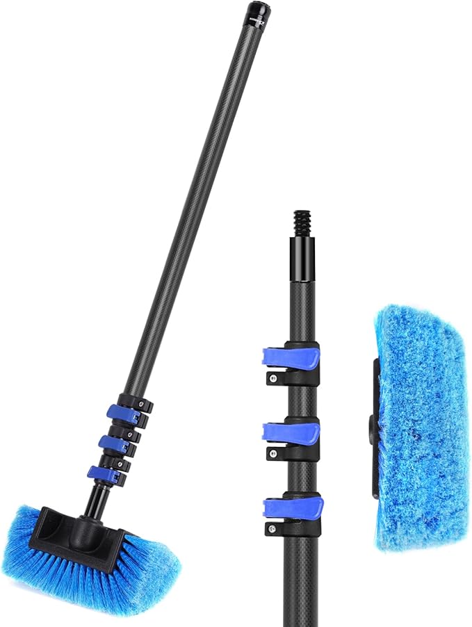 Msnaile 4.7-24FT Carbon Fiber Car Wash Brush Kit - Ultra Soft Bristle