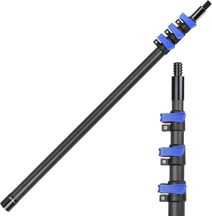 3-30 ft Carbon Fiber Long Telescoping Extension Pole Multi-Purpose Extendable Pole with Universal Twist-on Metal Tip gutter cleaning tools