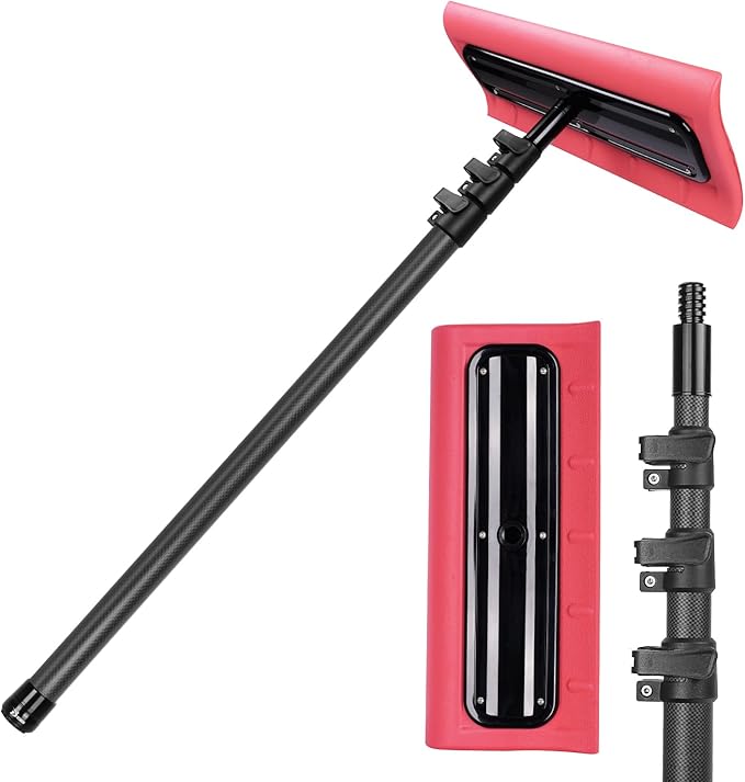 Scratch-Free carbon fiber Car Snow Brush & Ice Scraper | 3.5-12ft Pole.| Premium Snow Removal and Car Cleaner Kit |Perfect for SUV/Truck/Car Windshield, Windows, Roof