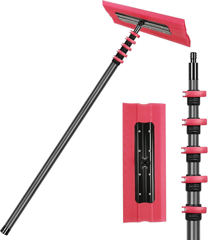 Carbon Fiber Snow Roof Rake 30FT Extendable Roofs Solar Panels Cars