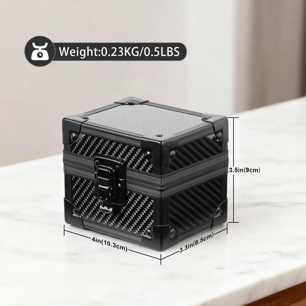 Msnaile Luxury Watch Case for Men, Carbon Fiber Hard Watch Box with Plush Interior, Single Storage Watch Organizer, Luxury Gift Box for Collectors