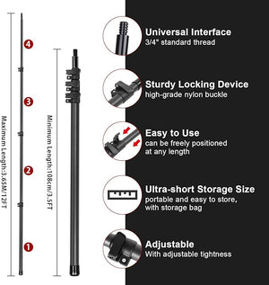 Scratch-Free carbon fiber Car Snow Brush & Ice Scraper | 3.5-12ft Pole.| Premium Snow Removal and Car Cleaner Kit |Perfect for SUV/Truck/Car Windshield, Windows, Roof