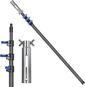 Carbon Fiber Pool Pole, 16FT Heavy Duty Telescopic Pool Pole, Universal Extension Pole for Nets, Skimmers