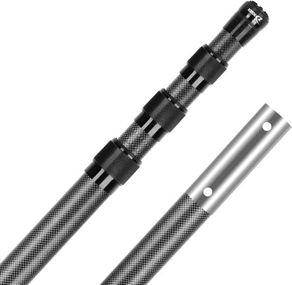 Carbon Fiber Pool Pole, Professional Ultralight Pool Poles 3.7/4.6 to 12/15 FT, Telescoping Lightweight Pool Cleaning Pole, Brush