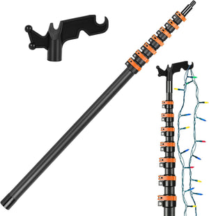 4.7-30 FT Carbon Fiber Christmas Light Pole Hanger Tool with Hook