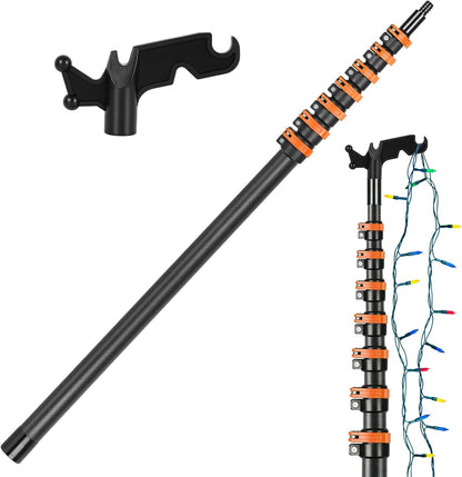 4.7-30 FT Carbon Fiber Christmas Light Pole Hanger Tool with Hook