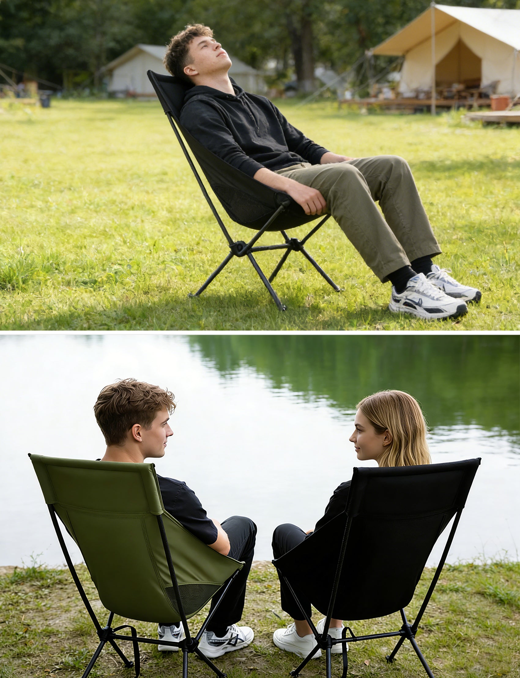 テーブル・チェア・ハンモック Backside summit design. 2second2plate2 Msnaile Premium Carbon Fiber High-Back Camping Chair – 2.7lbs Ultralig