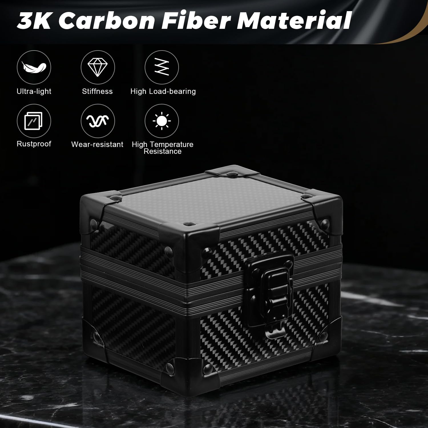 Msnaile Luxury Watch Case for Men, Carbon Fiber Hard Watch Box with Plush Interior, Single Storage Watch Organizer, Luxury Gift Box for Collectors