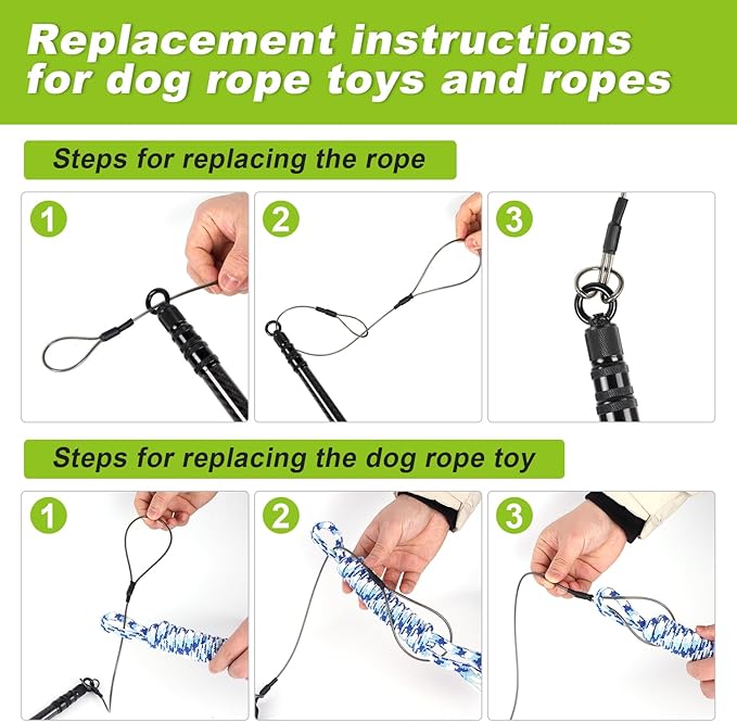 Msnaile Carbon Fiber Dog Flirt Pole - 40In Telescopic 0.23LBS with 2 Toys & Ropes