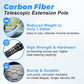 12-Foot Car Wash Brush with Long Handle & Built-in Rubber Squeegee - Carbon Fiber Extension Pole Cleaning Brush for Cars, Trucks, RVs, Boats, House Siding - Dual Function, Scratch-Free