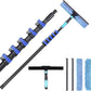 12FT Carbon Fiber Window Cleaner - Telescopic Pole Scrubber & Squeegee