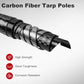 Carbon Fiber Telescoping Tarp Poles, 2 Pack 8.5FT Adjustable Lightweight Awning Tent Poles with Protective End Caps, Quick Deploy, Windproof for Hiking, Backpacking