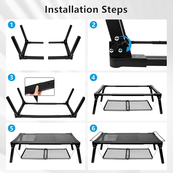 Msnaile Portable Adjustable IGT Camping Table - Folding Sturdy Outdoor Table for Picnic/Fishing