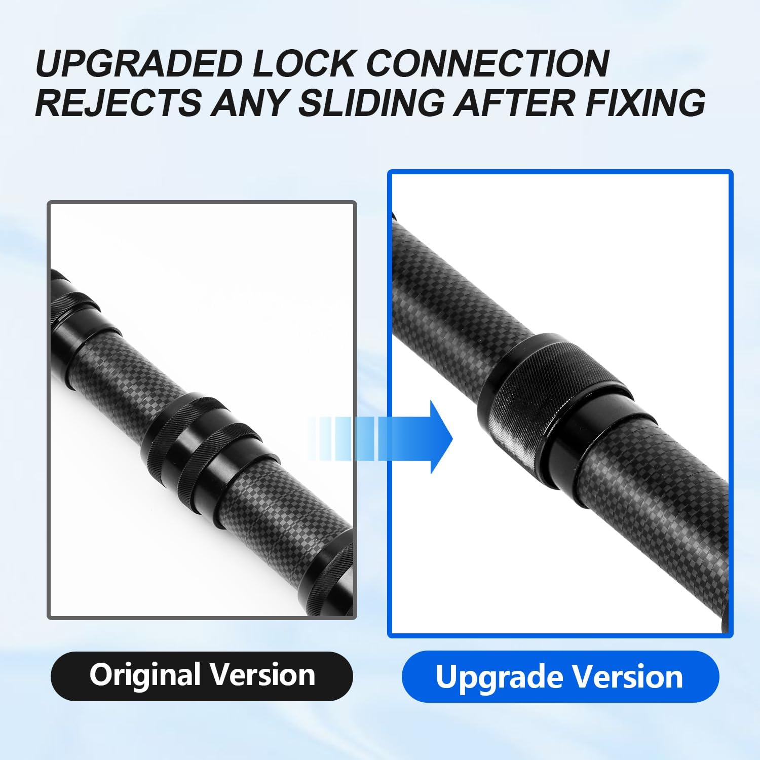 Msnaile Telescopic Tarp Poles, Canopy Adjustable Carbon Fiber Poles Set of 2, Portable & Lightweight Tent Tarps for Awning, Camping, Hiking 118"