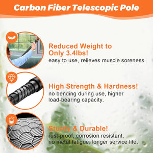 4.7-30 FT Carbon Fiber Christmas Light Pole Hanger Tool with Hook