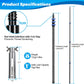 Carbon Fiber Pool Pole, 16FT Heavy Duty Telescopic Pool Pole, Universal Extension Pole for Nets, Skimmers
