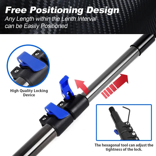 DOBEN 12-Foot Car Wash Brush with Long Handle & Carbon Fiber Extension Pole - Soft Bristle Cleaning Brush for Cars, Trucks, RVs, Boats, Decks, Floors, House Siding - Durable, Scratch-Free Design
