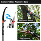 Lightweight Carbon Fiber Manual Pole Saw for Tree Trimming | 100% carbon fiber pole, sturdy locking joints prevent wobble, sharp steel blade and scissors, safely for tall tree branches