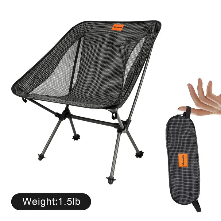 Msnaile Ultralight Carbon Fiber Camping Chair Weighs only 1.5 lbs (100% Space-Grade Carbon Fiber)- Portable for Hiking/Backpacking,Spring Lock Chair