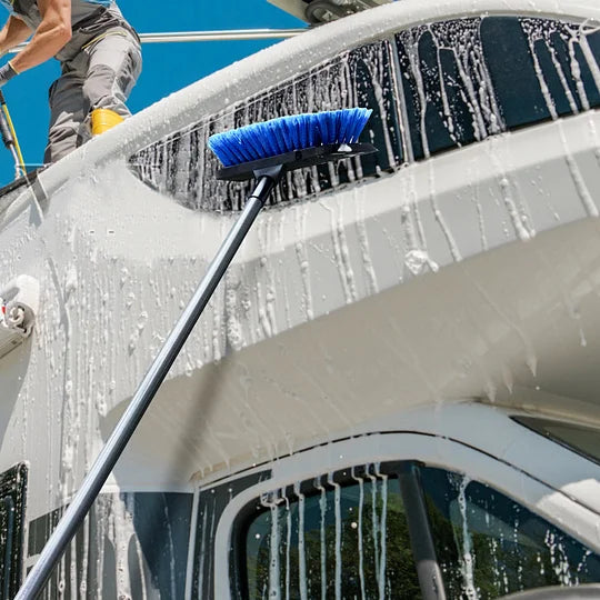 DOBEN 12-Foot Car Wash Brush with Long Handle & Carbon Fiber Extension Pole - Soft Bristle Cleaning Brush for Cars, Trucks, RVs, Boats, Decks, Floors, House Siding - Durable, Scratch-Free Design