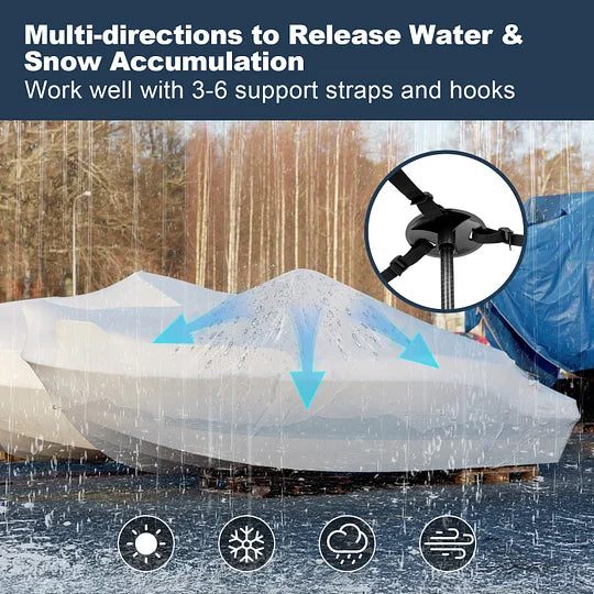 Carbon Fiber Boat Cover Support Poles - Adjustable Height 22.4"-66", Stable Iron Base - Pontoon Boat Cover System (2 Pack)