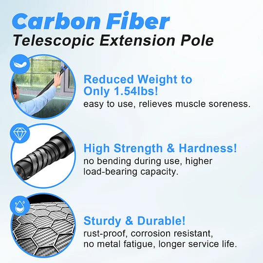 DOBEN 12-Foot Car Wash Brush with Long Handle & Carbon Fiber Extension Pole - Soft Bristle Cleaning Brush for Cars, Trucks, RVs, Boats, Decks, Floors, House Siding - Durable, Scratch-Free Design