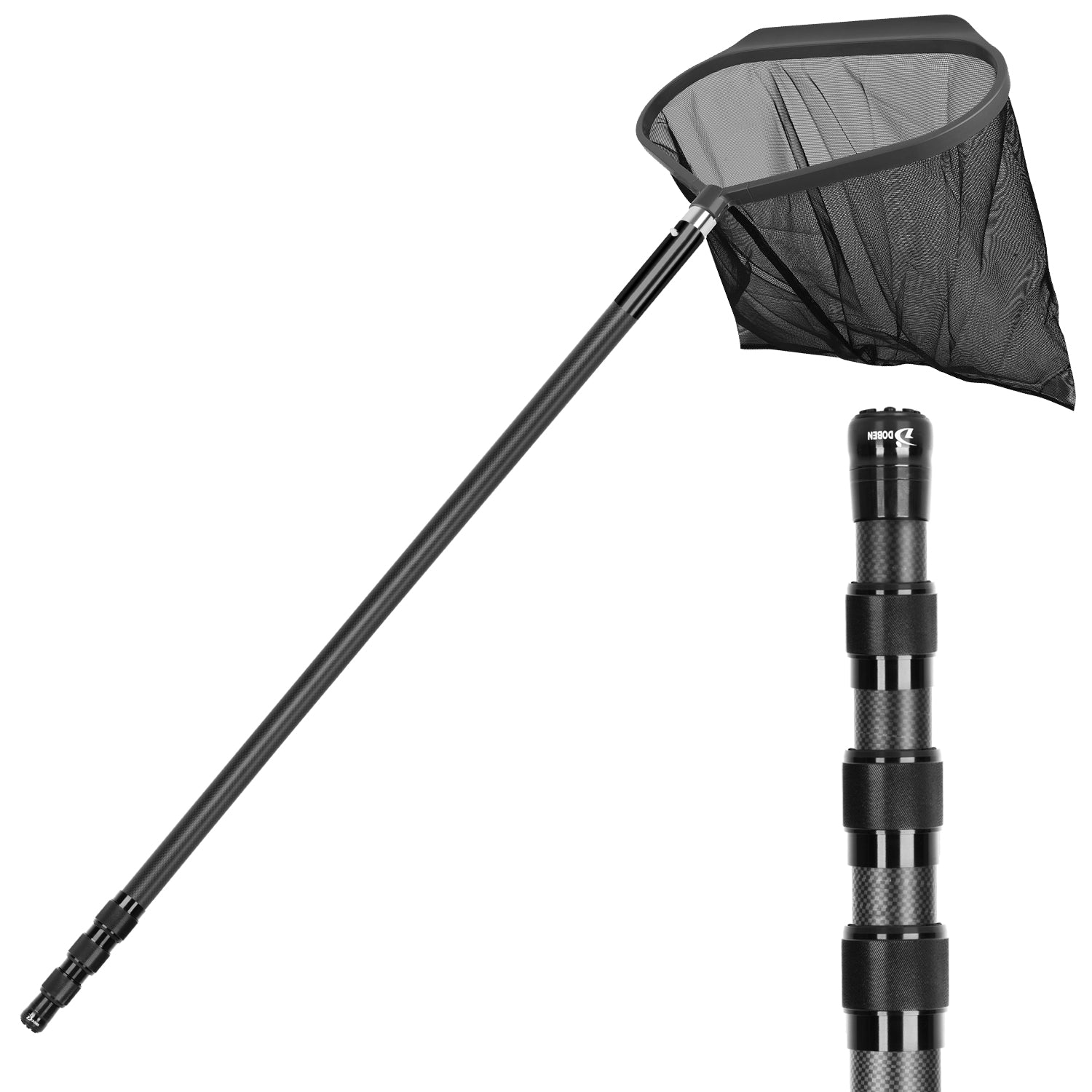 Msnaile 12FT Carbon Fiber Pool Pole, Professional Ultralight Telescoping Cleaning Pole, Heavy Duty for Skimmer Net & Brush, Universal 1-1/4" Fit